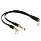 Delock 1 x 3,5 mm-es 4-tűs anya sztereo jack - 2 x 3,5 mm-es, 3-tűs apa sztereo jack Headset adapter (65967)