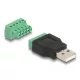 Delock USB 2.0 A-típusú apa - Terminal Block Adapter 2-rész (65971)