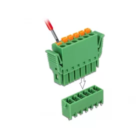   Delock 6 tűs, 3,81 mm-es függőleges hornyos PCB sorkapocs blokk csomag (65972)