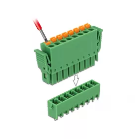   Delock 8 tűs, 3,81 mm-es függőleges hornyos PCB sorkapocs blokk csomag (65974)
