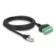 Delock RJ45 Kábel Cat.6 apa - Terminal Block Adapter 2 m 2-rész (66041)