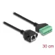 Delock RJ45 kábel Cat.6 anya - Terminal Block Adapter beépíthető, 30 cm hosszú, 2 részes (66054)