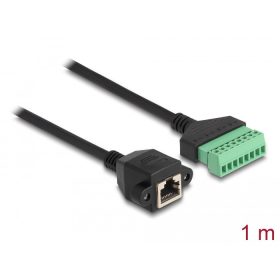   Delock RJ45 kábel Cat.6 anya - Terminal Block Adapter beépíthető, 1 m hosszú, 2 részes (66055)