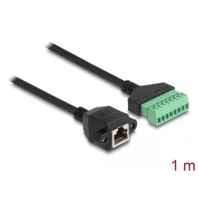   Delock RJ45 kábel Cat.6 anya - Terminal Block Adapter beépíthető, 1 m hosszú, 2 részes (66055)