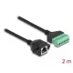 Delock RJ45 kábel Cat.6 anya - Terminal Block Adapter beépíthető, 2 m hosszú, 2 részes (66060)