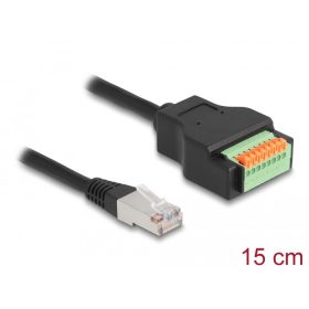   Delock RJ45 kábel Cat.5e apa - terminal block adapter lenyomó gombbal 15 cm