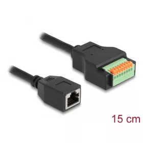   Delock RJ45 kábel Cat.5e anya - terminal block adapter lenyomó gombbal 15 cm