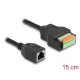 Delock RJ45 kábel Cat.5e anya - terminal block adapter lenyomó gombbal 15 cm