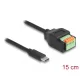 Delock ?USB Type-C 2.0 kábel apa - terminal block adapter lenyomó gombbal 15 cm (66066)