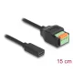 Delock ?USB Type-C 2.0 kábel anya - terminal block adapter lenyomó gombbal 15 cm (66067)