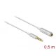 Delock Audio bővítő kábel sztereo jack 3,5 mm 4 tűs apa   anya, Ultra Slim 0,5 m, fehér