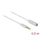 Delock Audio bővítő kábel sztereo jack 3,5 mm 4 tűs apa   anya, Ultra Slim 0,5 m, fehér