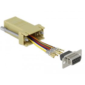  Delock Szürke Sub-D 9-tűs anya   RJ45 anya összekötő adapter