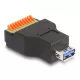 Delock USB 3.2 Gen 1 A-típusú anya - Terminal Block Adapter lenyomó gombbal