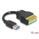 Delock A-típusú USB 3.2 Gen 1 kábel apa - terminal block adapter lenyomó gombbal 15 cm