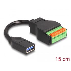   Delock A-típusú USB 3.2 Gen 1 kábel anya - terminal block adapter lenyomó gombbal 15 cm