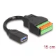Delock A-típusú USB 3.2 Gen 1 kábel anya - terminal block adapter lenyomó gombbal 15 cm