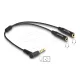 Delock Hangmegosztó sztereo jack apa 3,5 mm - 2 x sztereo jack anya 3,5 mm 4-tűs hajlított