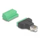 Delock RJ50 apa - Terminal block adapter nyomógombbal