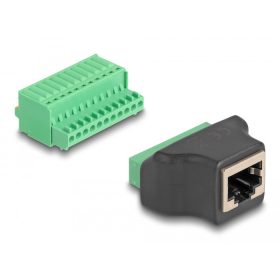 Delock RJ50 anya - Terminal block adapter nyomógombbal