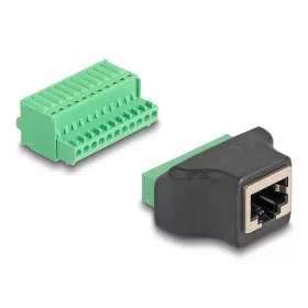 Delock RJ50 anya - Terminal block adapter nyomógombbal