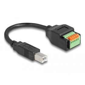   Delock B-típusú USB 2.0 kábel apa - terminal block adapter lenyomó gombbal 15 cm (66249)