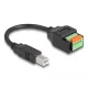 Delock B-típusú USB 2.0 kábel apa - terminal block adapter lenyomó gombbal 15 cm (66249)