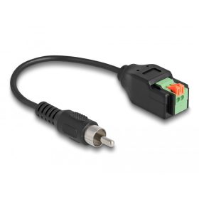   Delock RCA kábel apa - Terminal Block Adapter lenyomó gombbal 15 cm (66254)