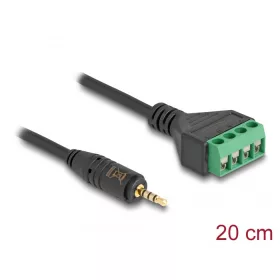   Delock Sztereo jack kábel apa 2,5 mm 4 tűs - Terminal Block Adapter 20 cm (66256)