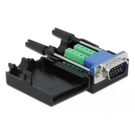   Delock VGA 15 tűs adapter apa - 10 tűs kapocstest házzal (66258)