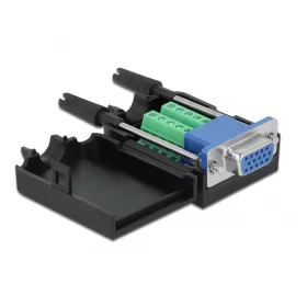   Delock VGA 15 tűs adapter anya - 10 tűs kapocstest házzal (66259)