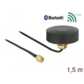   Delock WLAN 802.11 b/g/n antenna RP-SMA-dugó 2 dBi irányítatlan, rögzített, csatlakozókábellel RG-17