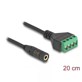   Delock Sztereo jack kábel anya 3,5 mm 4 tűs - Terminal Block Adapter 20 cm (66295)