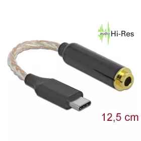  Delock Audio adapter USB Type-C  apa   4,4 mm 5-tus sztereo jack anya 12,5 cm (66302)