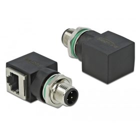Delock hálózati adapter M12 4 tűs - RJ45 anya (66313)