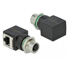   Delock Hálózati adapter M12 8 tűs A-kódolt anya - RJ45 anya (66314)