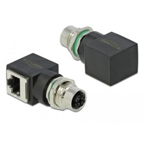   Delock Hálózati adapter M12 8 tűs X-kódolt anya - RJ45 anya