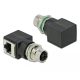 Delock Hálózati adapter M12 8 tűs X-kódolt anya - RJ45 anya