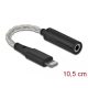 Delock Audio Adapter 8 tus Lightning  apa   3,5 mm 4 tus sztereo jack anya 10,5 cm