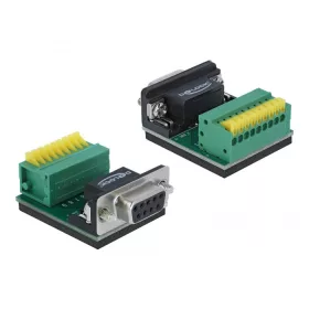   Delock Sub-D 9 tűs adapter anya - 9 tűs nyomógombos Terminal Block (66322)