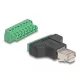 Delock Adapter RJ45 dugó > 8 tűs csatlakozóblokk, 2 rész 3,81 mm