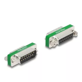   Delock RF/EMI interferencia elnyomó szűrő D-Sub 15 tűs apa   anya aluláteresztő szűrő képességgel (66478)