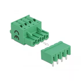   Delock 4 tűs, 5,08 mm-es vízszintes hornyos PCB sorkapocs blokk csomag (66506)
