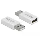 Delock USB 2.0 Adapter - A-típusú apa csatlakozó - A-típusú anya csatlakozó adat blokkoló (66530)