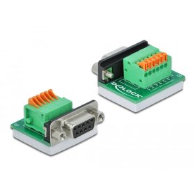   Delock D-Sub9 anya - sorkapocs átalakító oldalra húzható gombbal (66557)