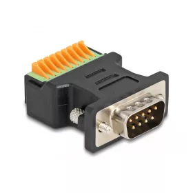   Delock D-Sub 9 apa - Terminal block adapter nyomógombbal (66558)