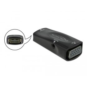   Delock HDMI-A aljzat  > VGA aljzat 1080p audióval (66560)