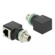 Delock M12 8 tűs X-kódolt apa - RJ45 anya hálózati adapter (66565)