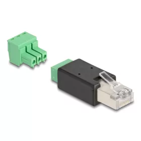   Delock RJ45 apa - Terminal Block Adapter 3 tűs 2-részes (66607)