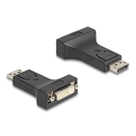  Delock Adapter DisplayPort 1.1-dugós csatlakozó   DVI-csatlakozóhüvely passzív fekete (66615)